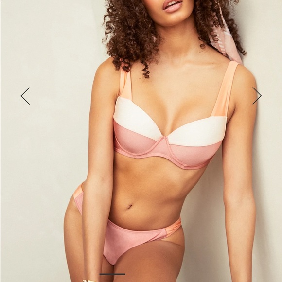 Chelsea Peers Underwire Bikini Top In Metallic Rose - Picture 4 of 9